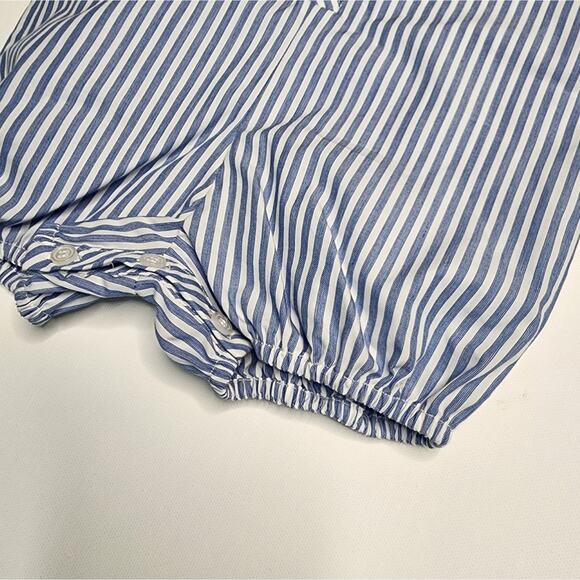 Edgehill Collection Blue Striped Boy's Summer Romper Size 6 Months NWT - Picture 2 of 5